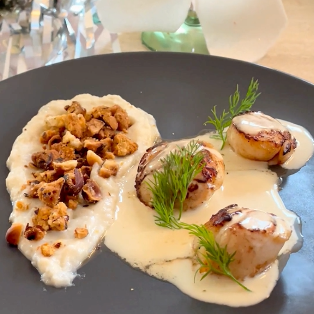 St-Jacques snackées et sauce au beurre blanc Antésite