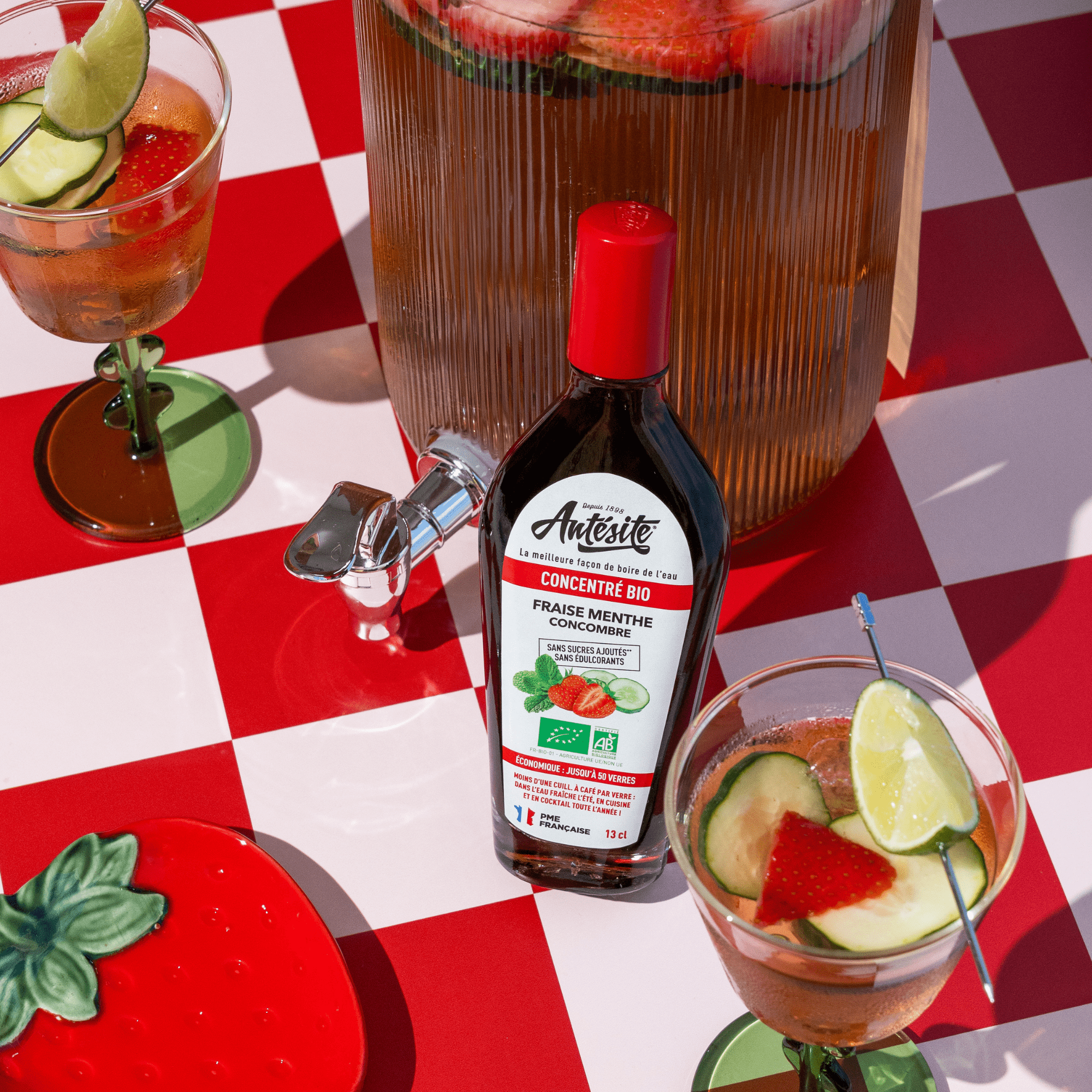 Antésite Concentrés de fruits Fraise menthe concombre