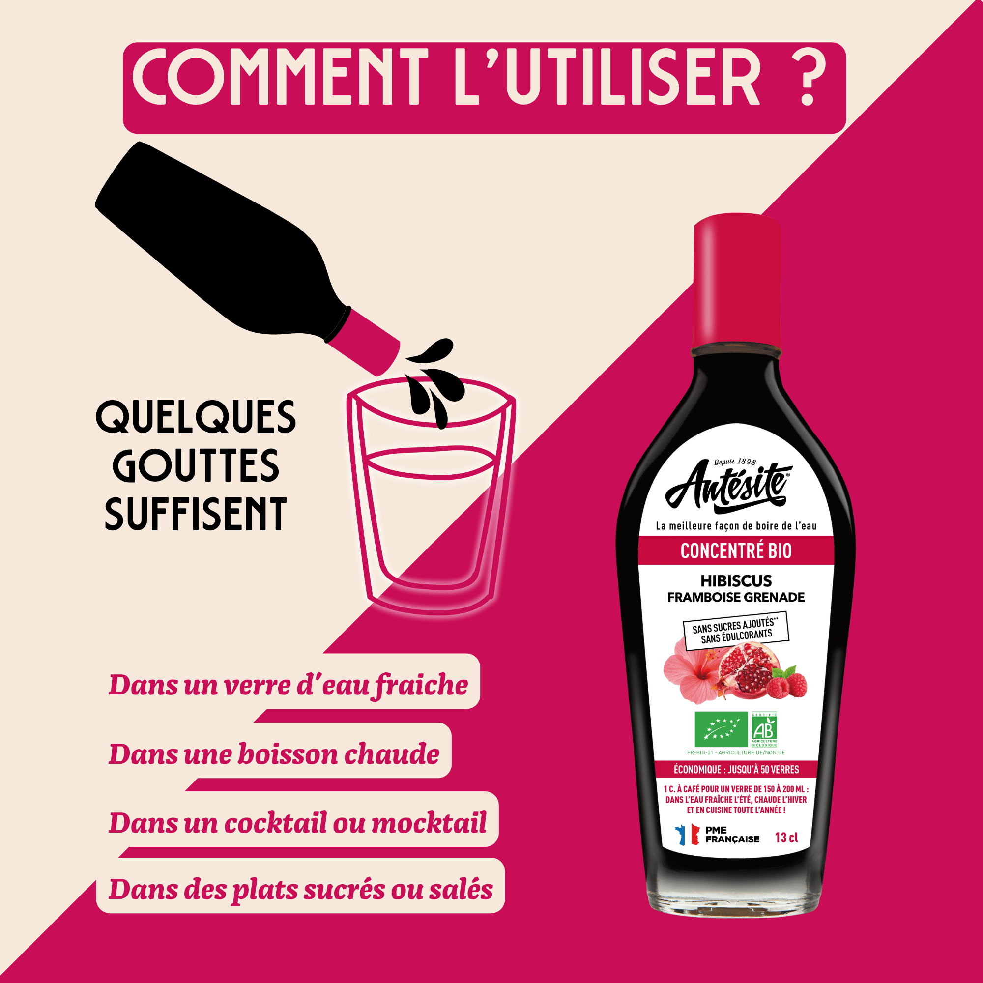 Antésite Concentrés de fruits Hibiscus framboise grenade
