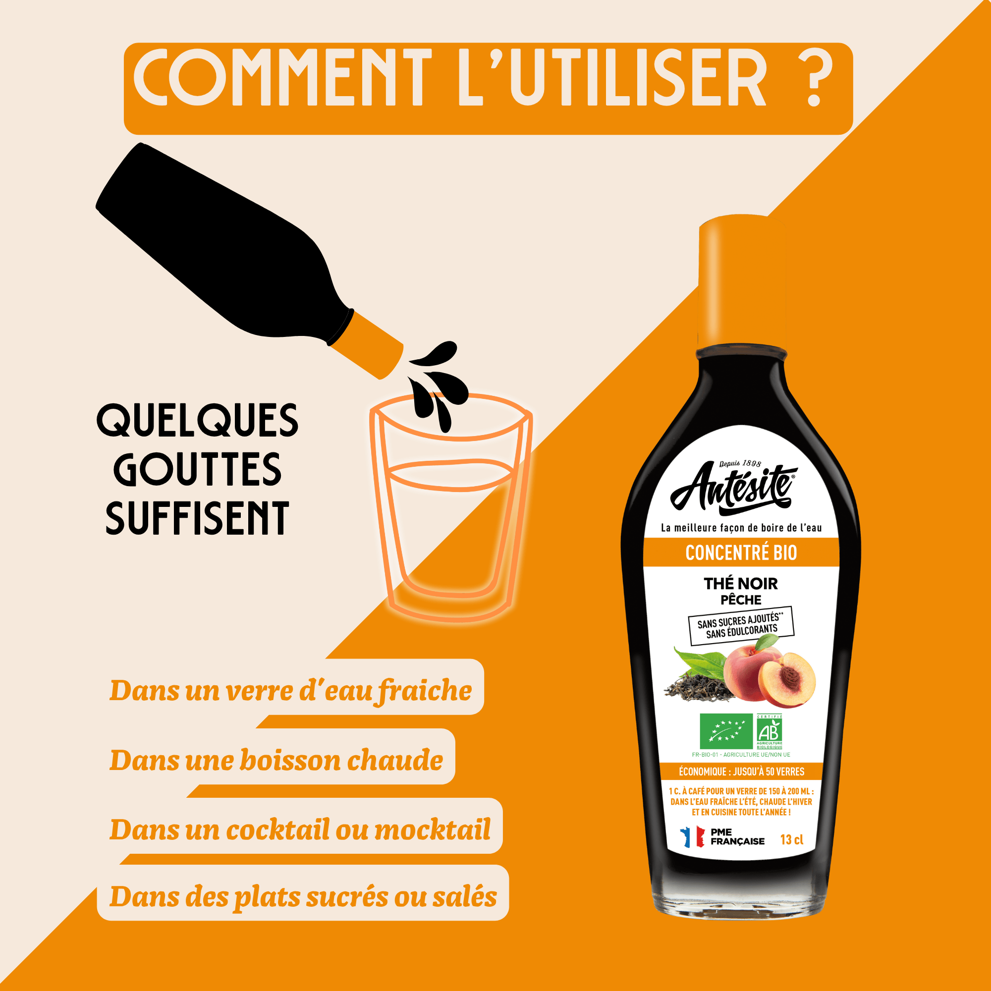 Antésite Concentrés de fruits Thé noir pêche