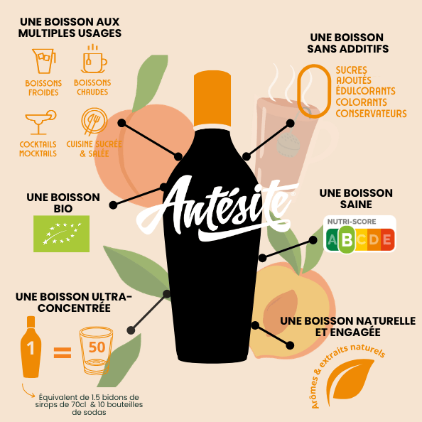 Antésite Concentrés de fruits Thé noir pêche